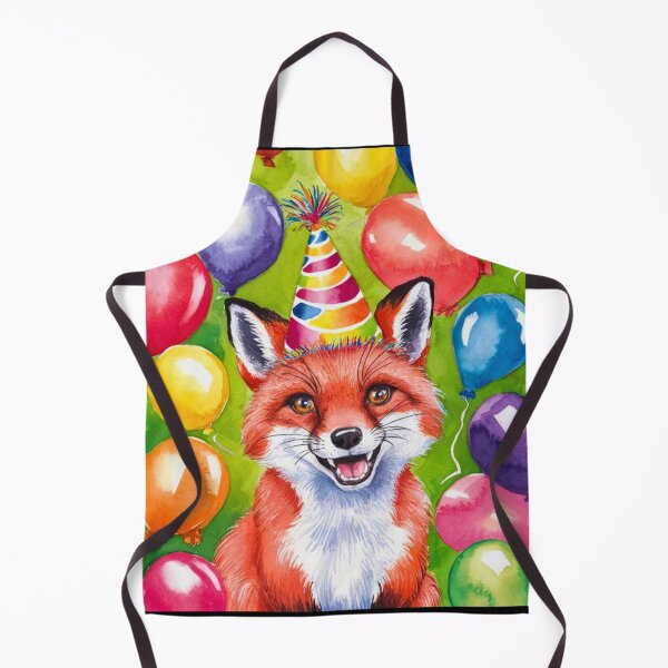 Item preview, Birthday Celebration. Birthday Fox. Adorable fox, birthday balloons, watercolor fox, fox drawing, floral fox designed and sold by FoxVibes.