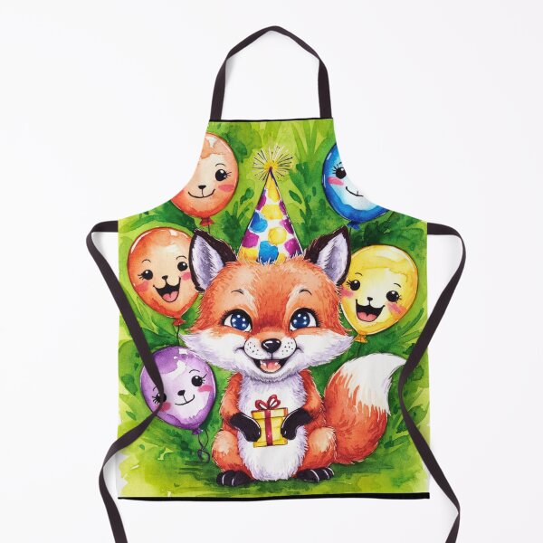 Item preview, Birthday Celebration. Birthday Fox. Adorable fox, birthday balloons, watercolor fox, fox drawing, floral fox designed and sold by FoxVibes.