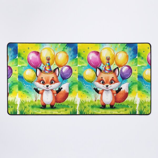 Item preview, Birthday Celebration. Birthday Fox. Adorable fox, birthday balloons, watercolor fox, fox drawing, floral fox designed and sold by FoxVibes.