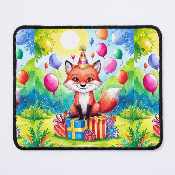 Item preview, Birthday Celebration. Birthday Fox. Adorable fox, birthday balloons, watercolor fox, fox drawing, floral fox designed and sold by FoxVibes.