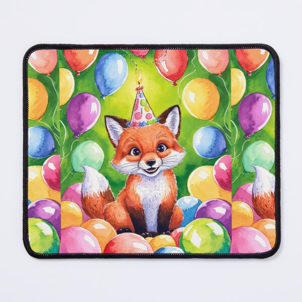 Item preview, Birthday Celebration. Birthday Fox. Adorable fox, birthday balloons, watercolor fox, fox drawing, floral fox designed and sold by FoxVibes.