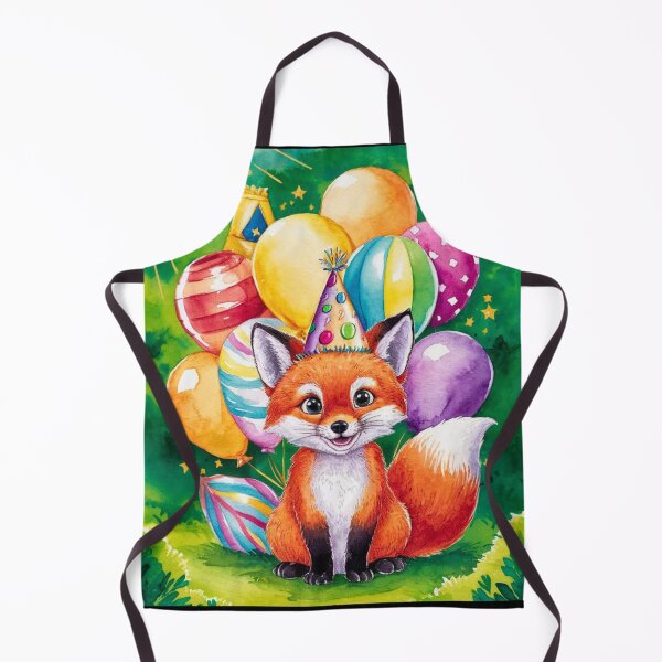 Item preview, Birthday Celebration. Birthday Fox. Adorable fox, birthday balloons, watercolor fox, fox drawing, floral fox designed and sold by FoxVibes.