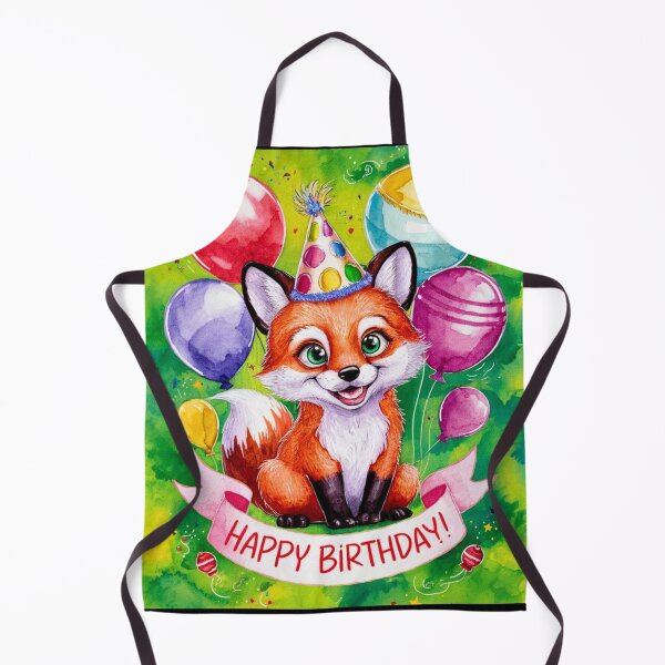 Item preview, Birthday Celebration. Birthday Fox. Adorable fox, birthday balloons, watercolor fox, fox drawing, floral fox designed and sold by FoxVibes.
