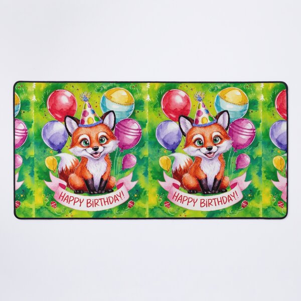 Item preview, Birthday Celebration. Birthday Fox. Adorable fox, birthday balloons, watercolor fox, fox drawing, floral fox designed and sold by FoxVibes.