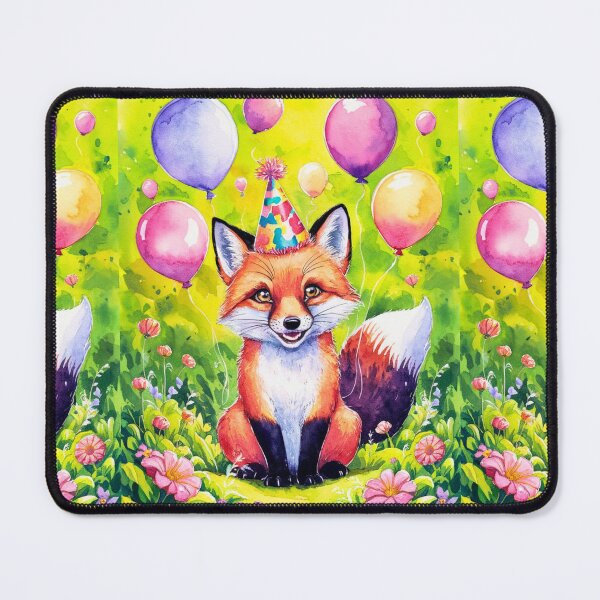 Item preview, Birthday Celebration. Birthday Fox. Adorable fox, birthday balloons, watercolor fox, fox drawing, floral fox designed and sold by FoxVibes.