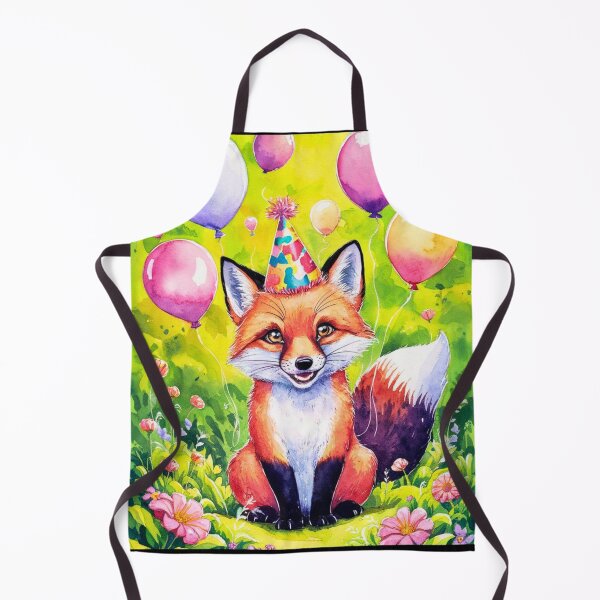 Item preview, Birthday Celebration. Birthday Fox. Adorable fox, birthday balloons, watercolor fox, fox drawing, floral fox designed and sold by FoxVibes.