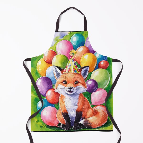 Item preview, Birthday Celebration. Birthday Fox. Adorable fox, birthday balloons, watercolor fox, fox drawing, floral fox designed and sold by FoxVibes.