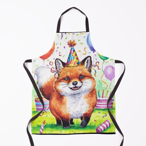 Item preview, Birthday Celebration. Birthday Fox. Adorable fox, birthday balloons, watercolor fox, fox drawing, floral fox designed and sold by FoxVibes.
