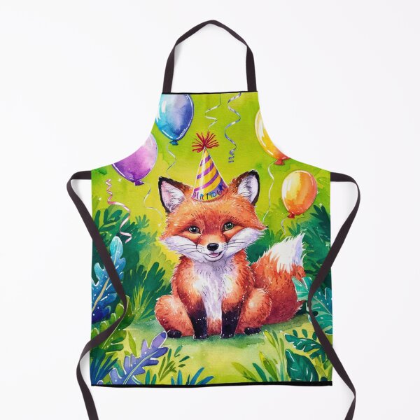 Item preview, Birthday Celebration. Birthday Fox. Adorable fox, birthday balloons, watercolor fox, fox drawing, floral fox designed and sold by FoxVibes.