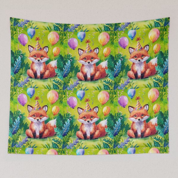 Item preview, Birthday Celebration. Birthday Fox. Adorable fox, birthday balloons, watercolor fox, fox drawing, floral fox designed and sold by FoxVibes.