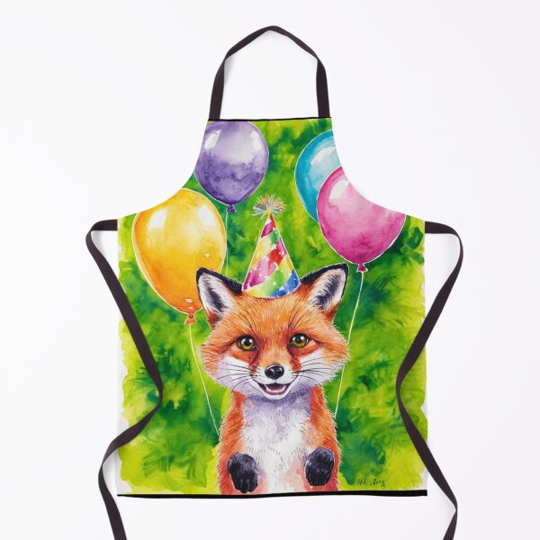Item preview, Birthday Celebration. Birthday Fox. Adorable fox, birthday balloons, watercolor fox, fox drawing, floral fox designed and sold by FoxVibes.