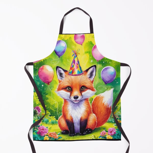 Item preview, Birthday Celebration. Birthday Fox. Adorable fox, birthday balloons, watercolor fox, fox drawing, floral fox designed and sold by FoxVibes.