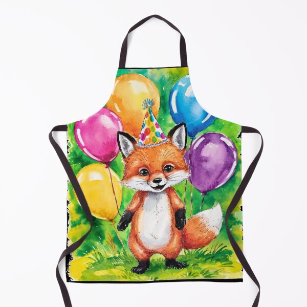 Item preview, Birthday Celebration. Birthday Fox. Adorable fox, birthday balloons, watercolor fox, fox drawing, floral fox designed and sold by FoxVibes.