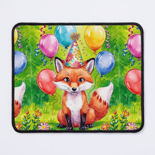 Item preview, Birthday Celebration. Birthday Fox. Adorable fox, birthday balloons, watercolor fox, fox drawing, floral fox designed and sold by FoxVibes.