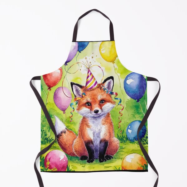 Item preview, Birthday Celebration. Birthday Fox. Adorable fox, birthday balloons, watercolor fox, fox drawing, floral fox designed and sold by FoxVibes.