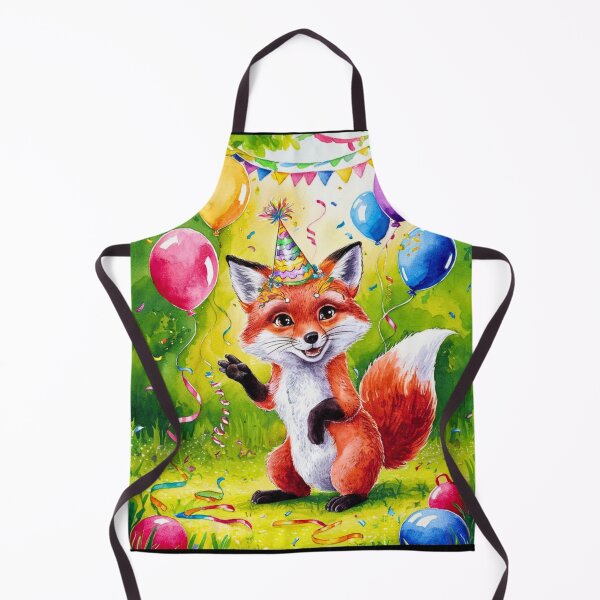 Item preview, Birthday Celebration. Birthday Fox. Adorable fox, birthday balloons, watercolor fox, fox drawing, floral fox designed and sold by FoxVibes.