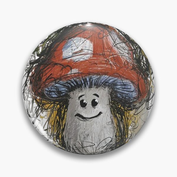 Item preview, Whimsical Smiling Mushroom Charming Drawn Sketch  designed and sold by SellingWSarah17.