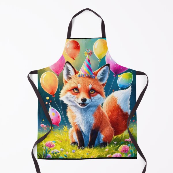 Item preview, Birthday Celebration. Birthday Fox. Adorable fox, birthday balloons, watercolor fox, fox drawing, floral fox designed and sold by FoxVibes.