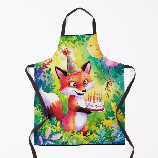 Item preview, Birthday Celebration. Birthday Fox. Adorable fox, birthday balloons, watercolor fox, fox drawing, floral fox designed and sold by FoxVibes.