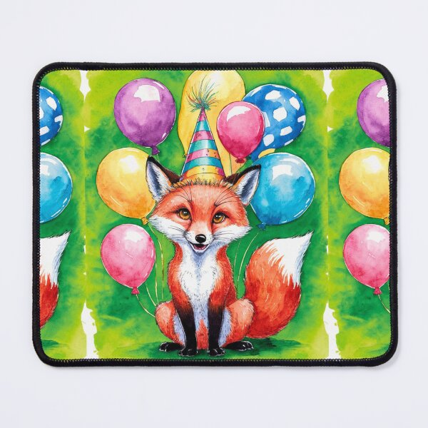 Item preview, Birthday Celebration. Birthday Fox. Adorable fox, birthday balloons, watercolor fox, fox drawing, floral fox designed and sold by FoxVibes.