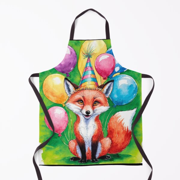 Item preview, Birthday Celebration. Birthday Fox. Adorable fox, birthday balloons, watercolor fox, fox drawing, floral fox designed and sold by FoxVibes.