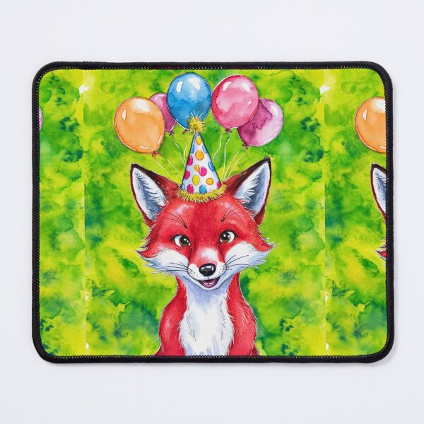 Item preview, Birthday Celebration. Birthday Fox. Adorable fox, birthday balloons, watercolor fox, fox drawing, floral fox designed and sold by FoxVibes.