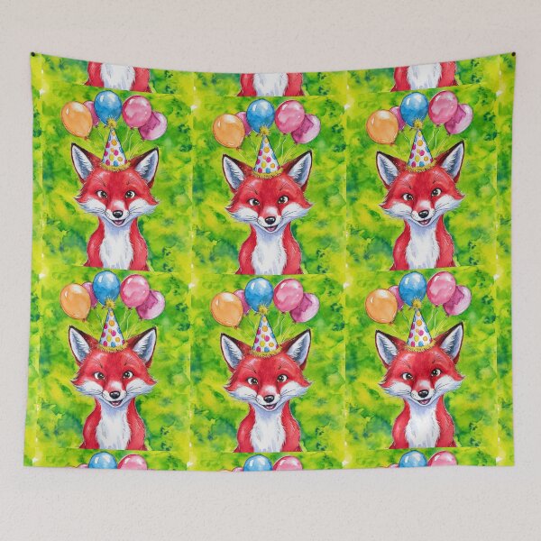 Item preview, Birthday Celebration. Birthday Fox. Adorable fox, birthday balloons, watercolor fox, fox drawing, floral fox designed and sold by FoxVibes.