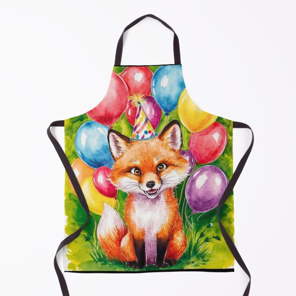 Item preview, Birthday Celebration. Birthday Fox. Adorable fox, birthday balloons, watercolor fox, fox drawing, floral fox designed and sold by FoxVibes.