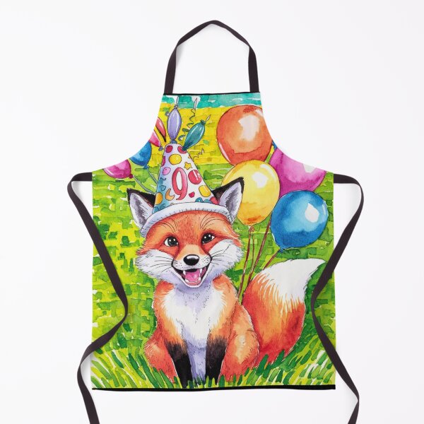 Item preview, Birthday Celebration. Birthday Fox. Adorable fox, birthday balloons, watercolor fox, fox drawing, floral fox designed and sold by FoxVibes.