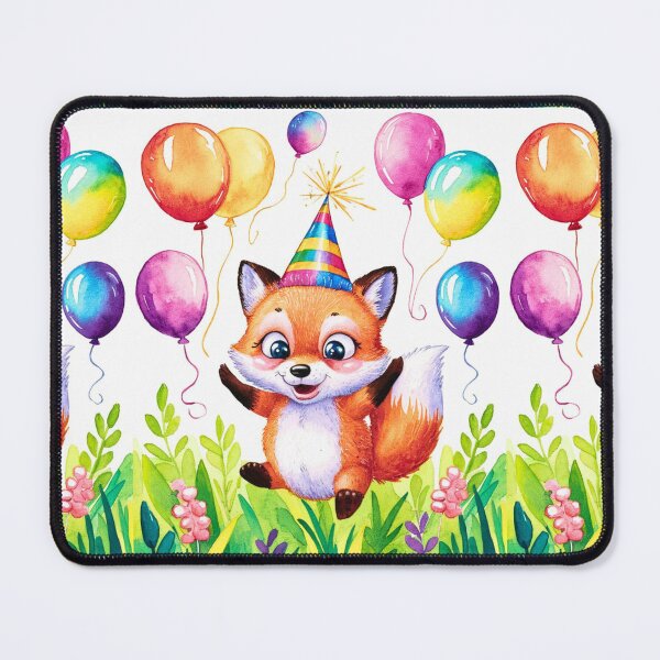 Item preview, Birthday Celebration. Birthday Fox. Adorable fox, birthday balloons, watercolor fox, fox drawing, floral fox designed and sold by FoxVibes.