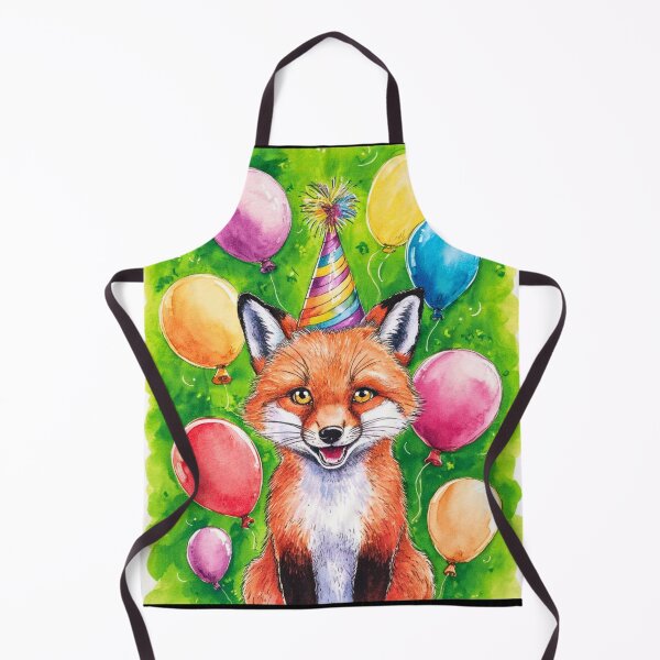 Item preview, Birthday Celebration. Birthday Fox. Adorable fox, birthday balloons, watercolor fox, fox drawing, floral fox designed and sold by FoxVibes.