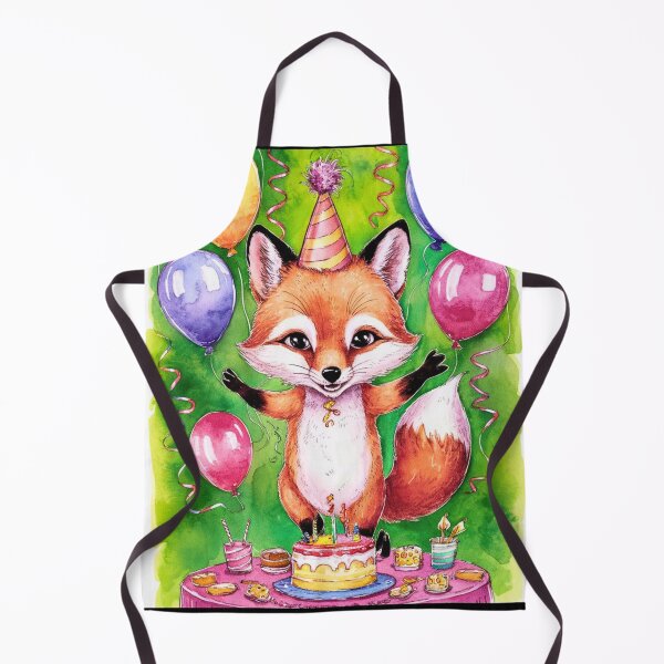Item preview, Birthday Celebration. Birthday Fox. Adorable fox, birthday balloons, watercolor fox, fox drawing, floral fox designed and sold by FoxVibes.