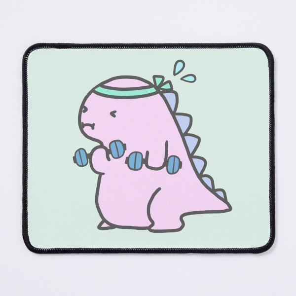 Item preview, Kawaii Pink Chubby Dinosaur Dragon Workout Diet Funny Cute Kawaii Japanese Anime Art Logo  designed and sold by Marinaaa010.