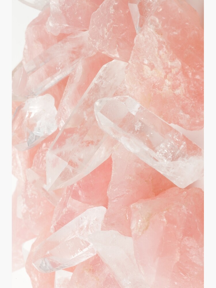 Discover Blush Pink Rose Quartz Crystal Premium Matte Vertical Poster