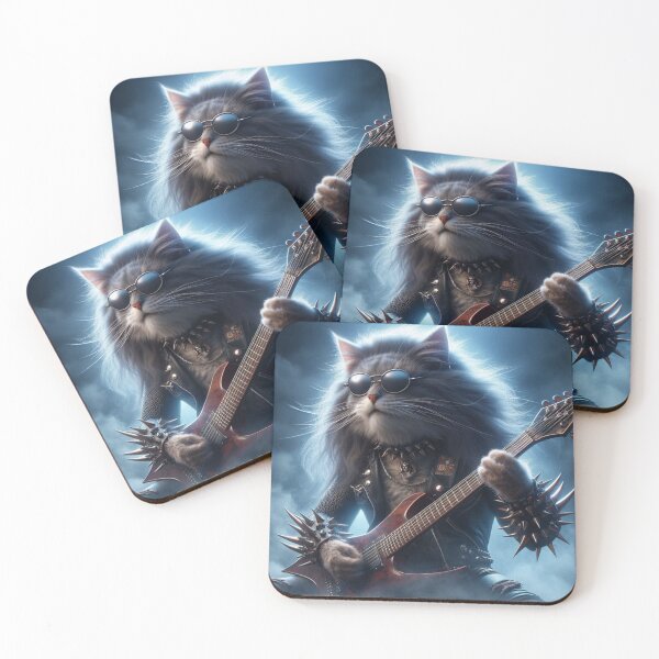 Item preview, Rockstar Whiskers | Punk-Rock Cat Playing Electric Guitar at Concert designed and sold by tuschollos.
