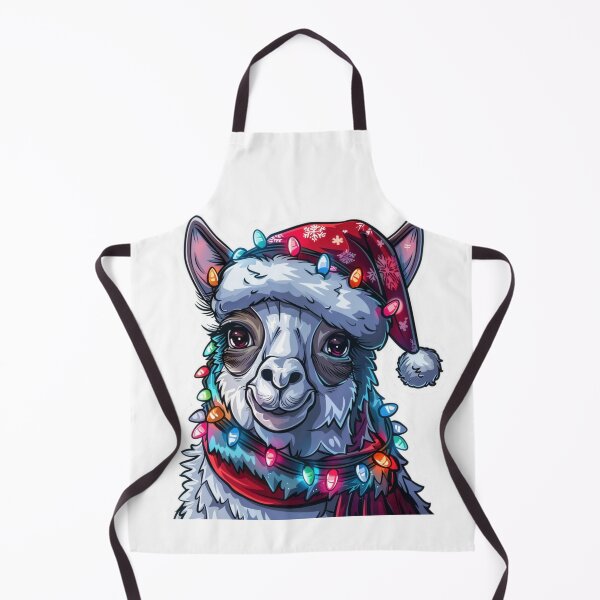 Item preview, Hyper Realistic Llama with Christmas Lights, Santa Hat, and Scarf designed and sold by tjnextgen99.