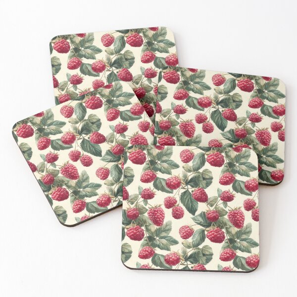 Item preview, Raspberries with Leaves Pattern designed and sold by ChuckleSpace.
