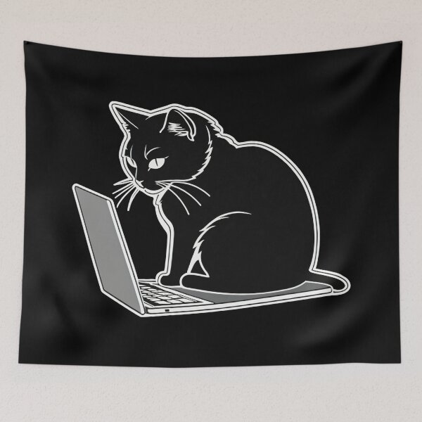 Item preview, Tech-Savvy Feline: Cat on Laptop designed and sold by mrGrayMan.