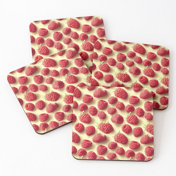 Item preview, Raspberries on Yellow Pattern designed and sold by ChuckleSpace.
