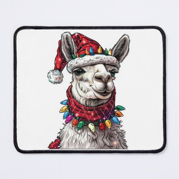 Item preview, Festive Llama Sticker with Christmas Lights, Santa Hat, and Scarf designed and sold by tjnextgen99.