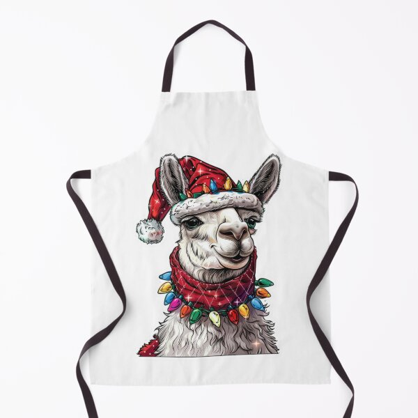 Item preview, Festive Llama Sticker with Christmas Lights, Santa Hat, and Scarf designed and sold by tjnextgen99.
