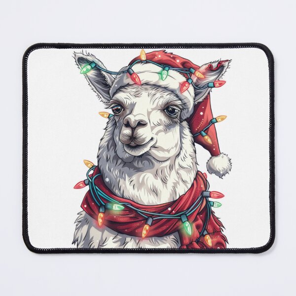 Item preview, Hyper Realistic Christmas Llama Sticker with Lights and Santa Hat designed and sold by tjnextgen99.