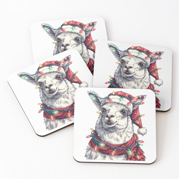 Item preview, Hyper Realistic Christmas Llama Sticker with Lights and Santa Hat designed and sold by tjnextgen99.