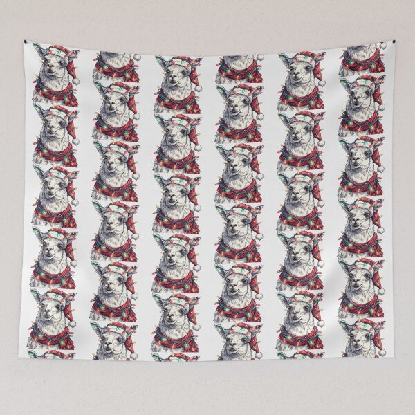 Item preview, Hyper Realistic Christmas Llama Sticker with Lights and Santa Hat designed and sold by tjnextgen99.