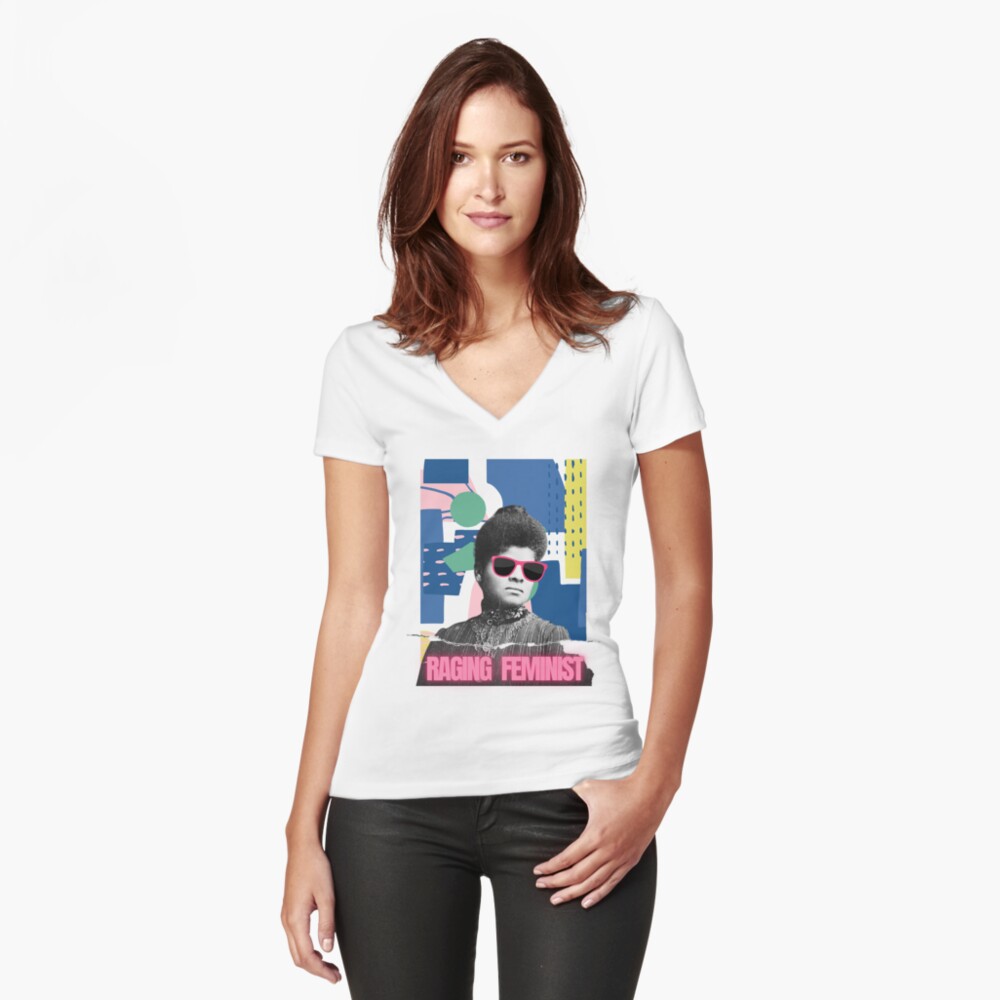 Vista previa del artículo con la obra «Camiseta entallada de cuello en V», diseñado y vendido por Abatt0ir.