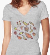 Cambrian Critters Women's Fitted V-Neck T-Shirt