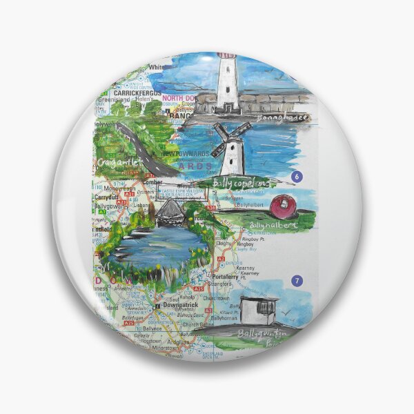 Item preview, Co Down painted map. designed and sold by DebTheZeb.