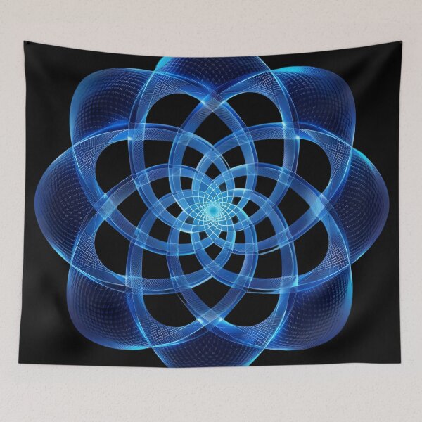 Item preview, Neon Cobalt Blue Spirograph Fusion designed and sold by AI-Only Creations.