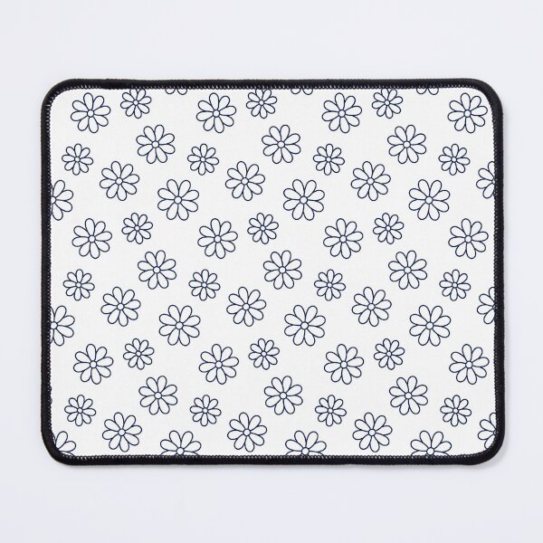 Item preview, Navy Blue and white simple daisy flower line art pattern designed and sold by Inktown.