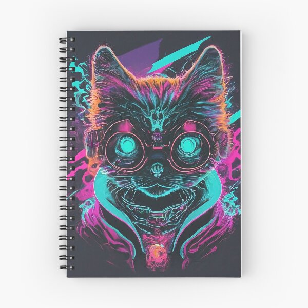 Item preview, cat wearing  eyeglasses look cool smart with neon color designed and sold by HakunamatataTin.